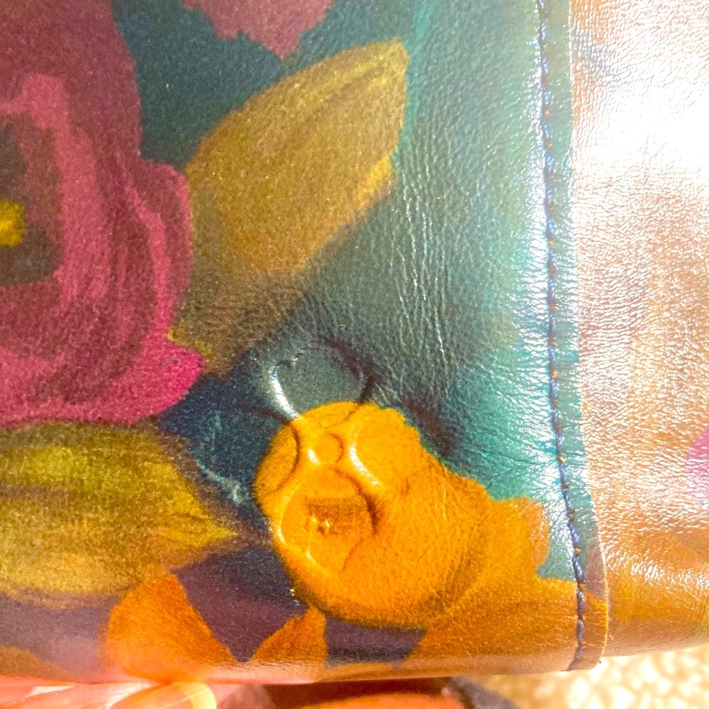 Vintage Patricia Nash Peruvian Painting Floral Leather Crossbody Bag & Wallet - Picture 11 of 16